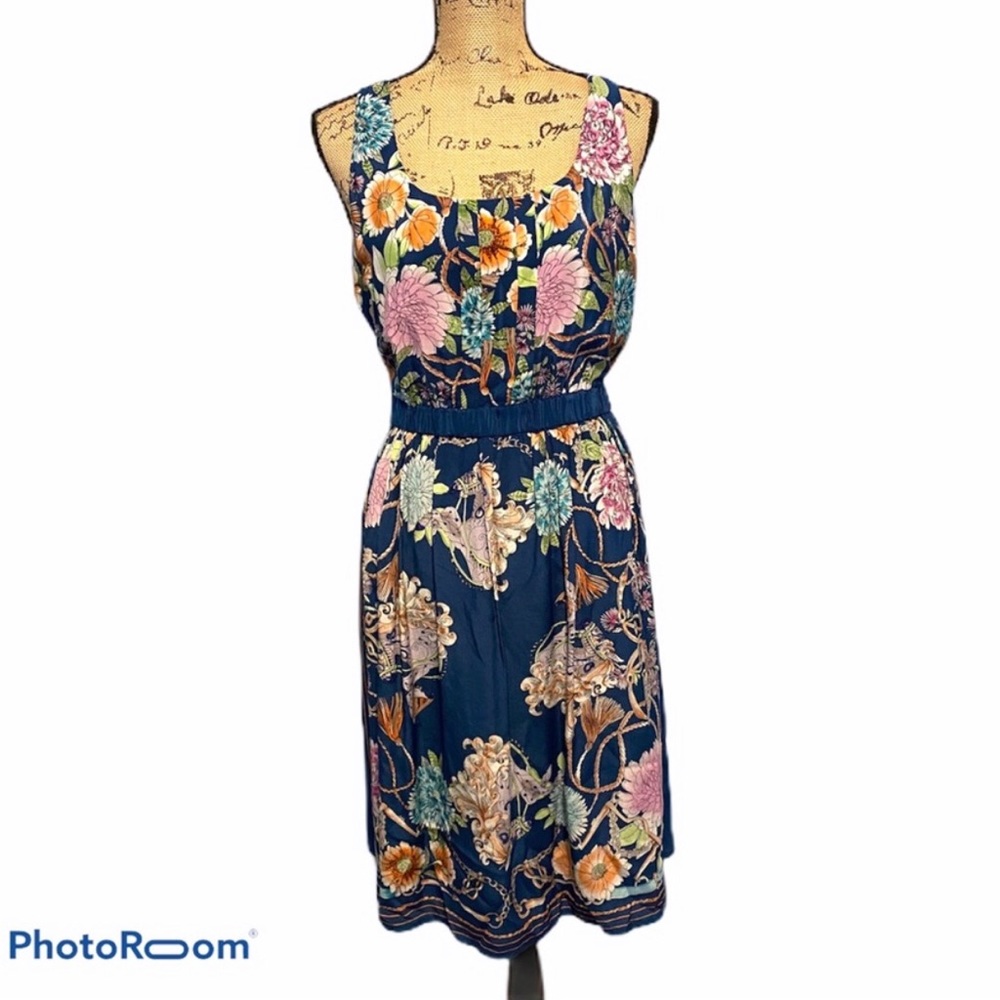 Moulinette Soeurs Dress Blue Floral Size Large